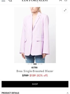 KITRI Lavender Single-Breasted Women's Blazer